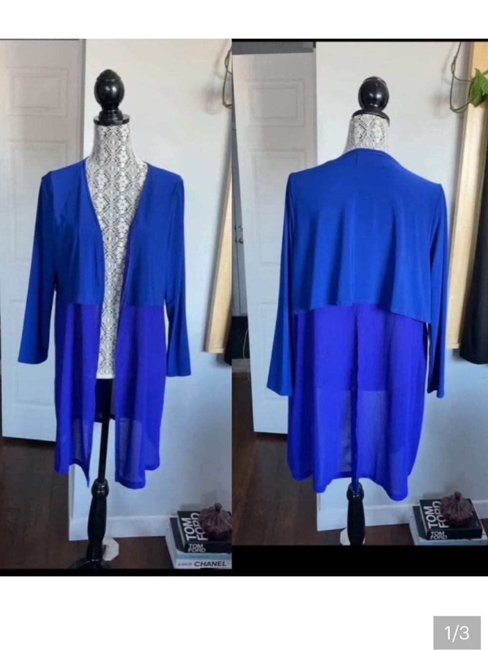 Edmonton Canadian Brand Workhall Royal Blue Cardigan Duster. Medium